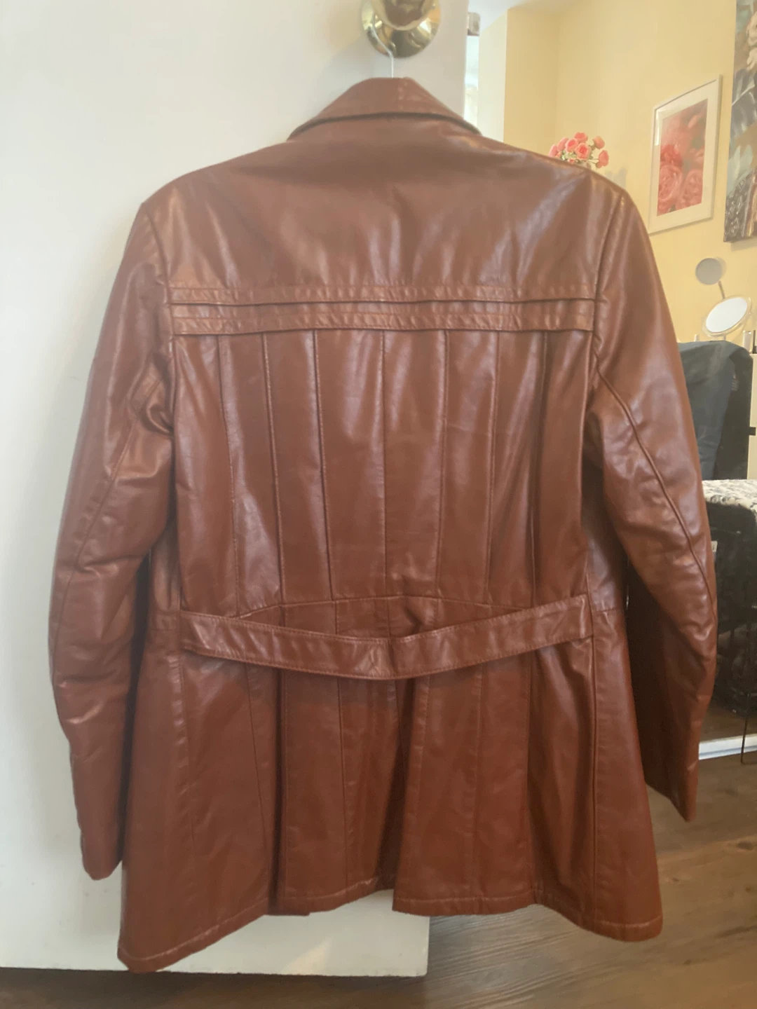 Vintage Brick Brown Leather Jacket - photo 2