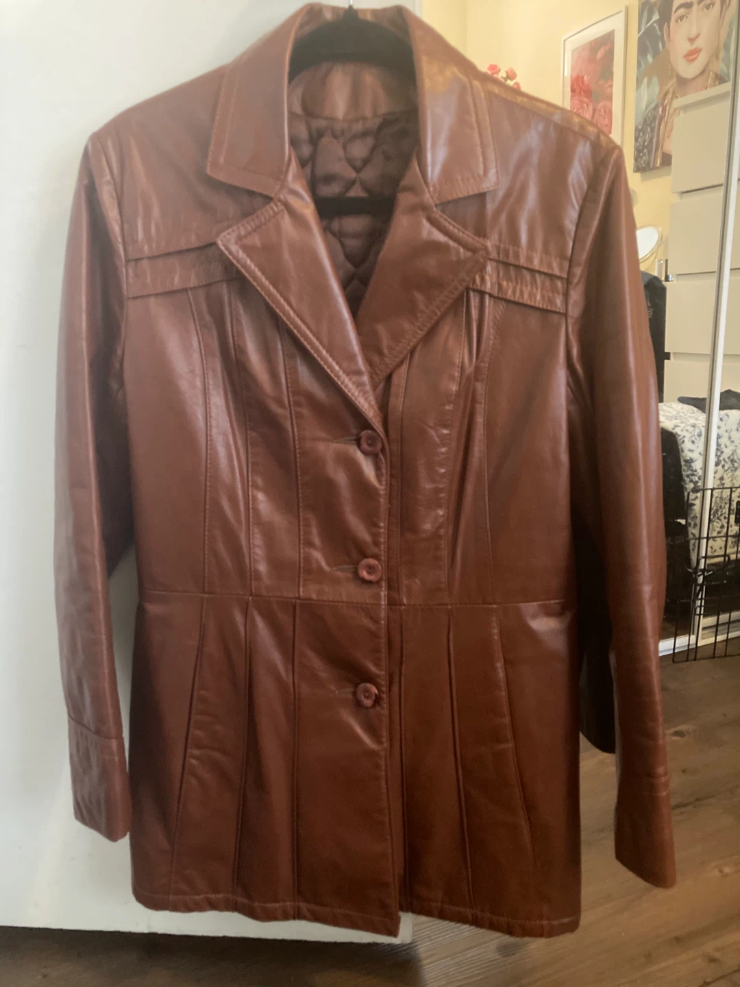 Vintage Brick Brown Leather Jacket