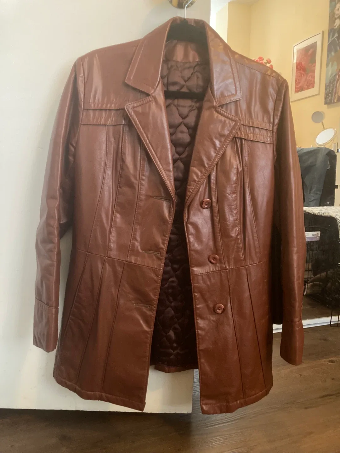 Vintage Brick Brown Leather Jacket image indicator(3)