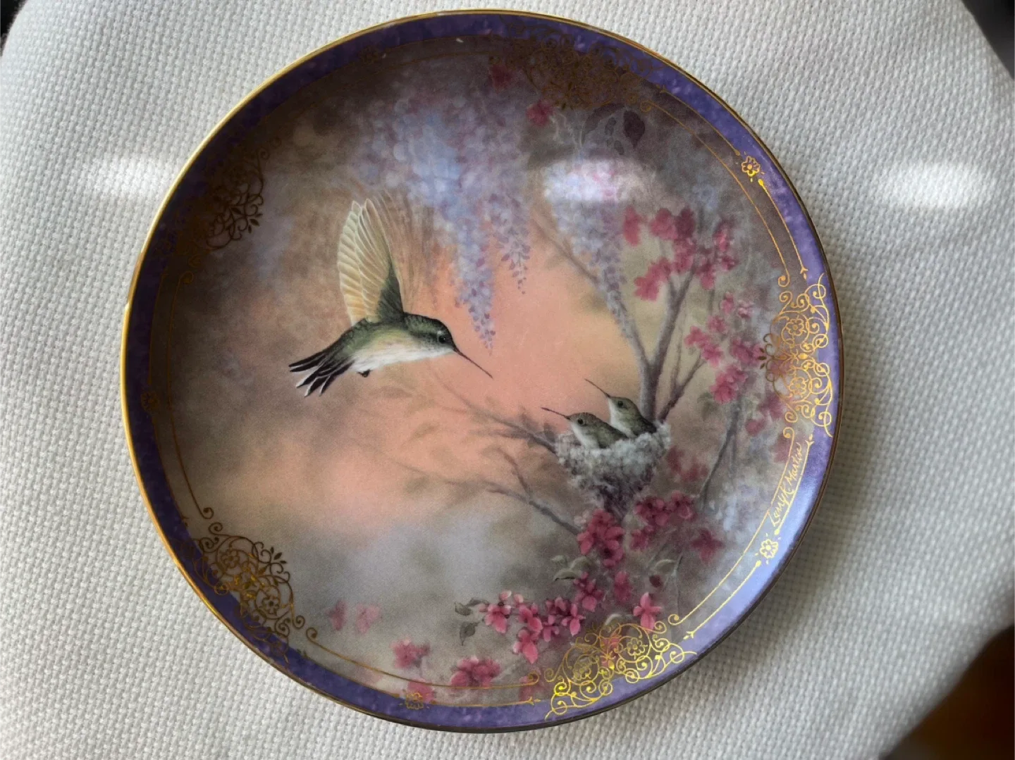 Bradford Exchange Collector’s Plate- Hummingbird and Babies