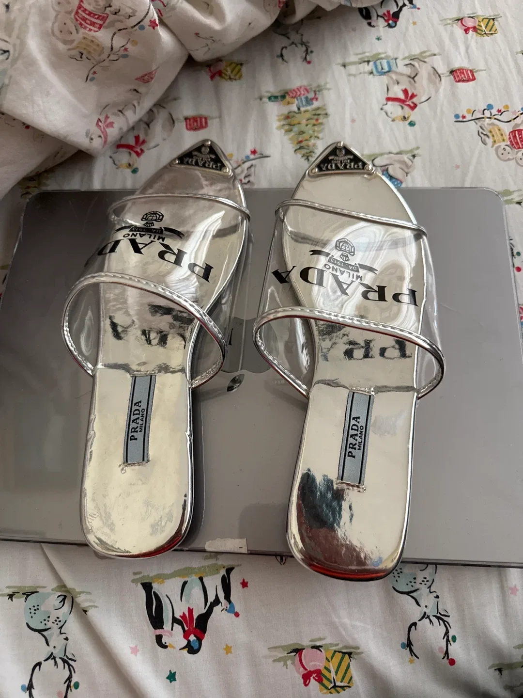 Prada Silver Clear Sandals - Size 37 image indicator(3)