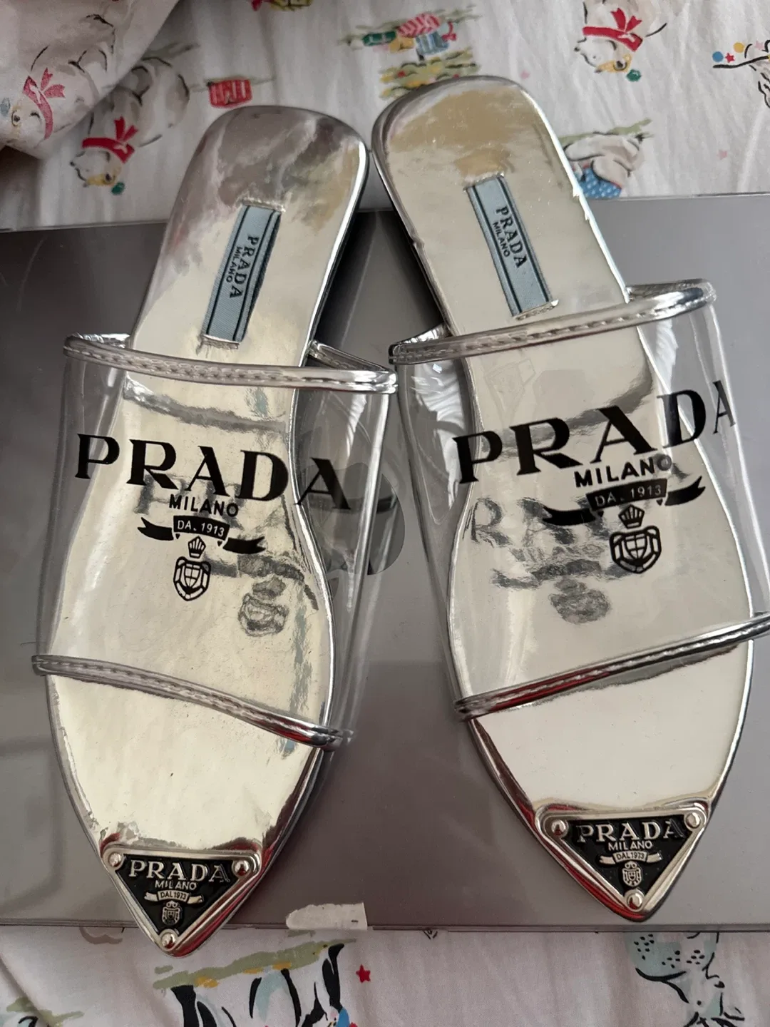 Prada Silver Clear Sandals - Size 37 image indicator(5)