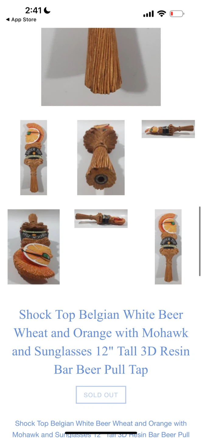 Shock Top Belgian White Beer Tap Handle 12" 3D Resin - photo 3
