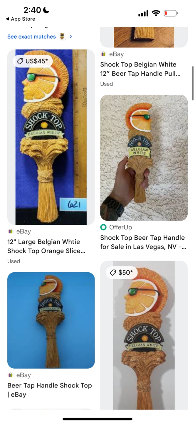 Shock Top Belgian White Beer Tap Handle 12" 3D Resin - photo 5