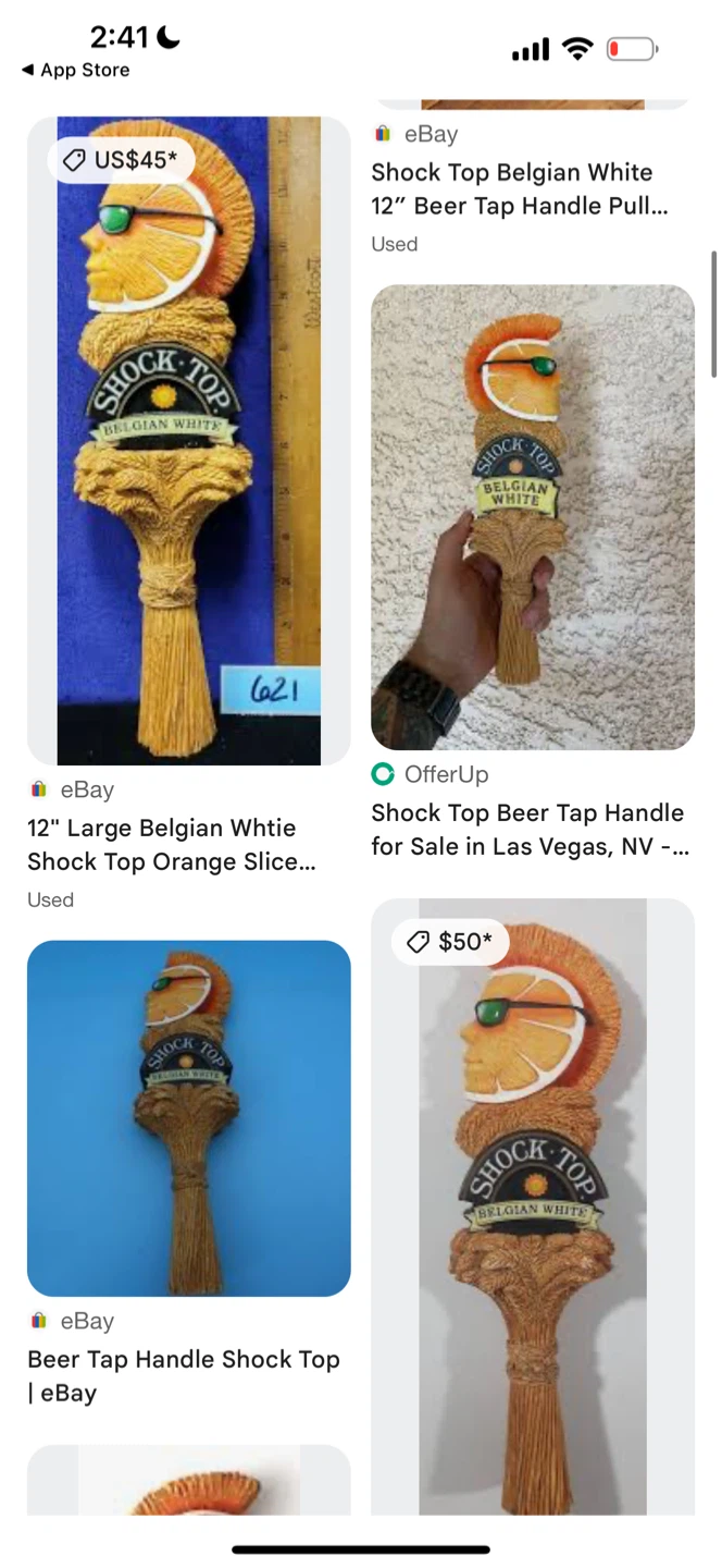 Shock Top Belgian White Beer Tap Handle 12" 3D Resin - photo 4