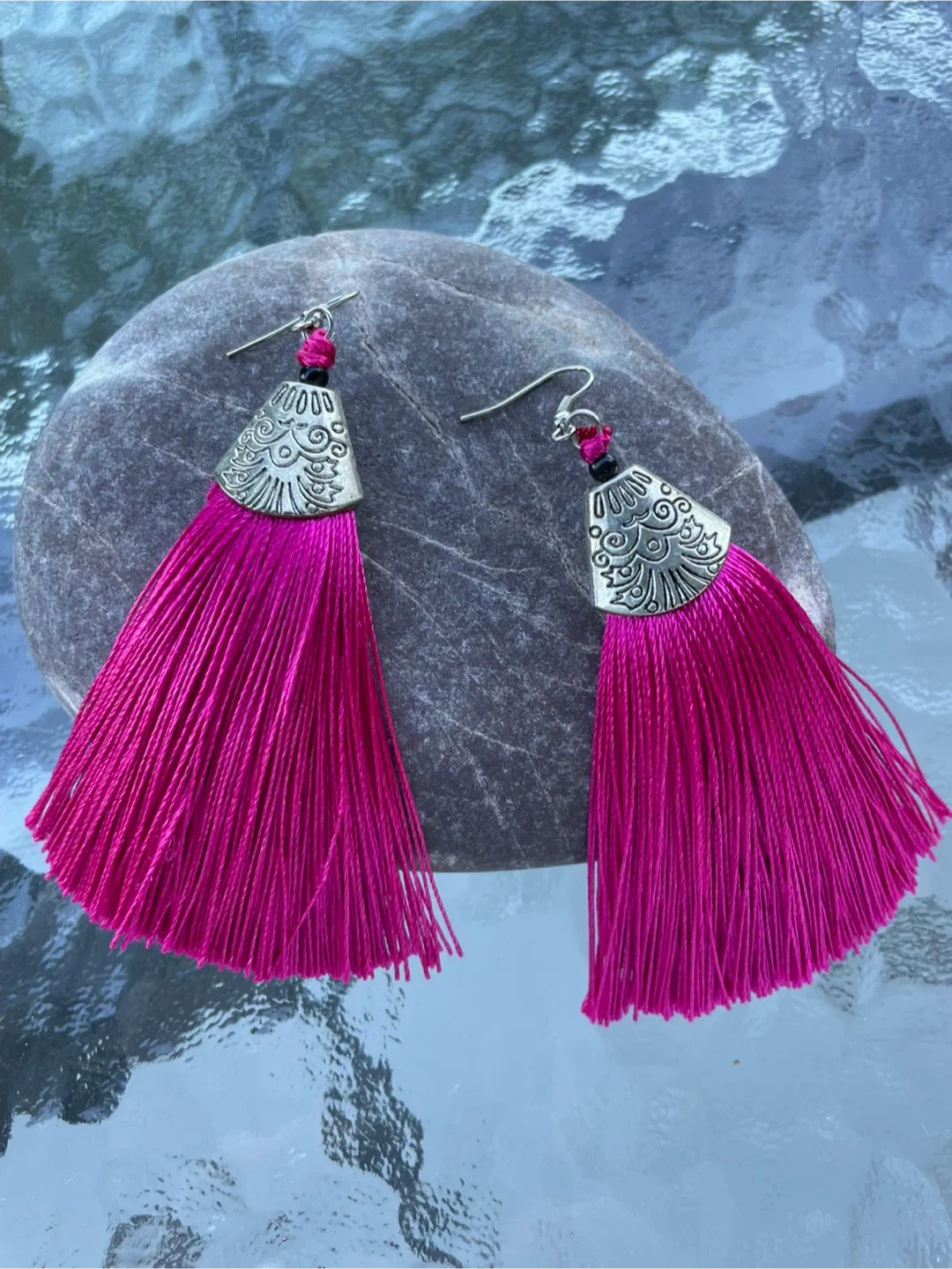 Pink Tassel Earrings thumbnail
