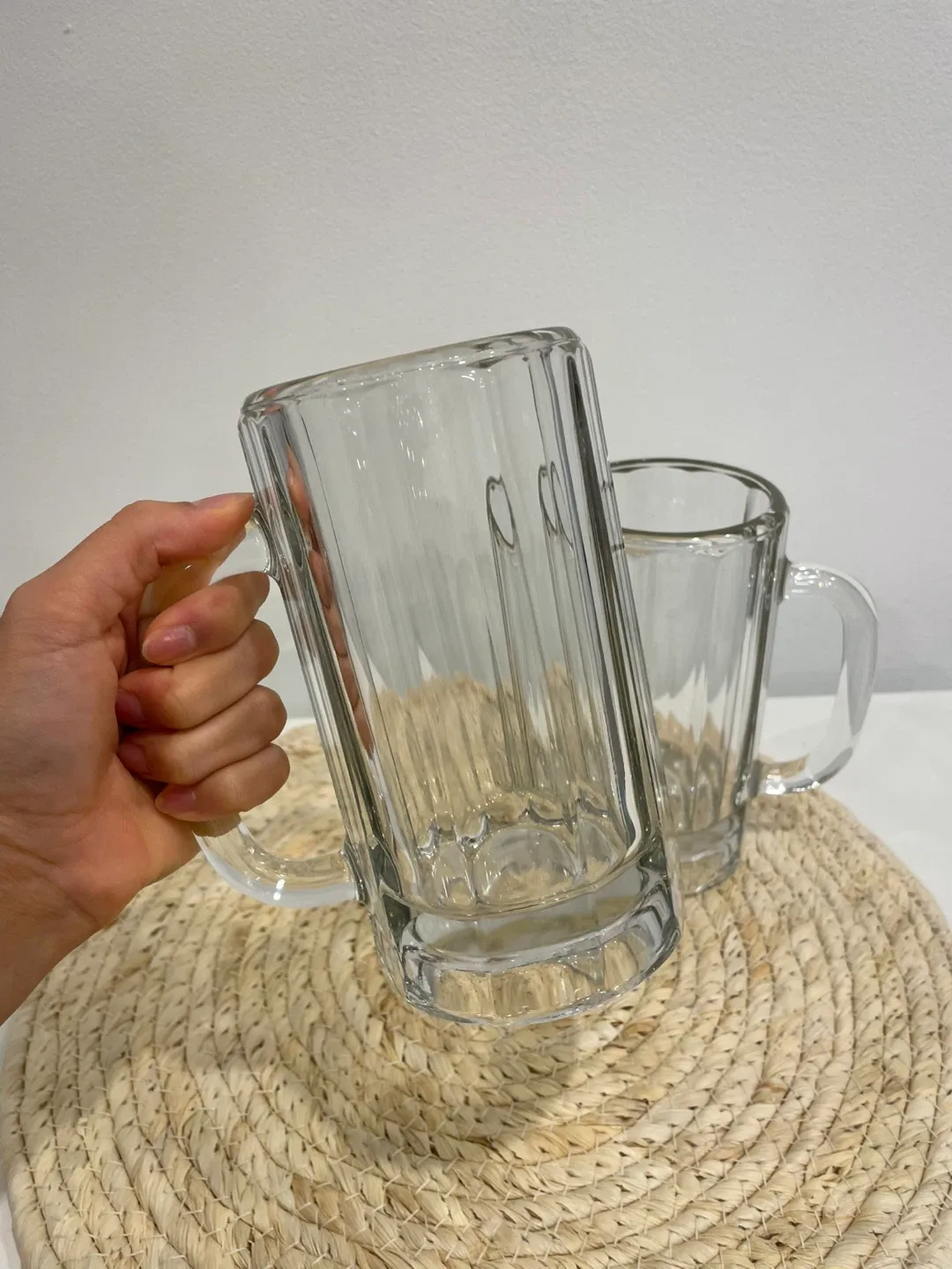 Set of 2 Clear Glass Beer Mugs image indicator(2)