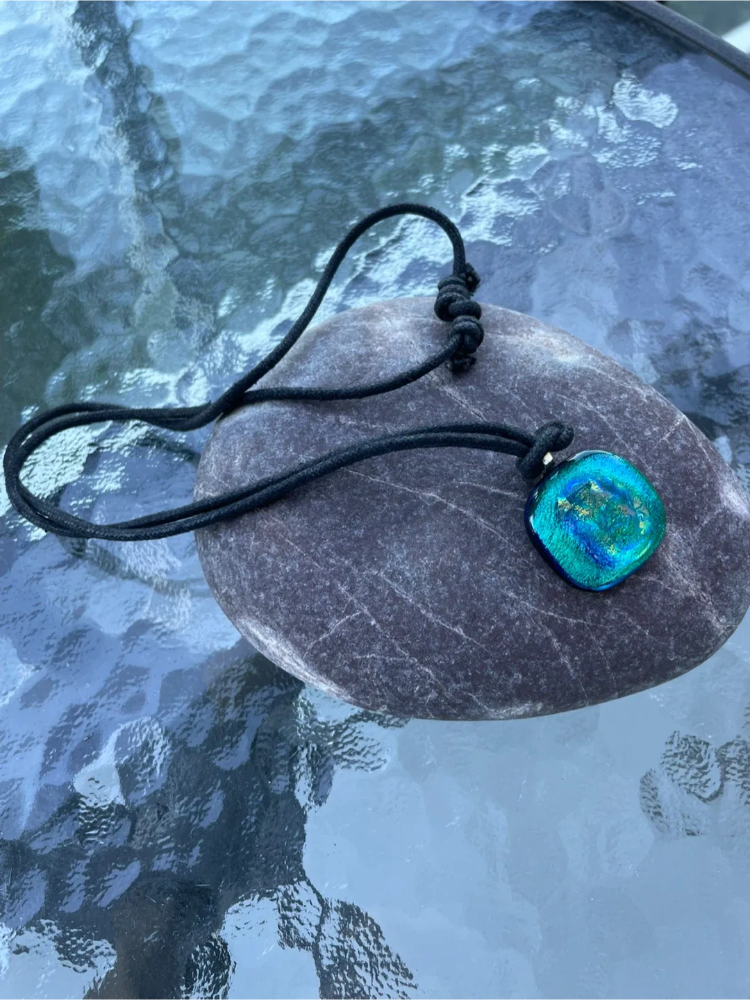Handmade Dichroic Glass Pendant Necklace thumbnail