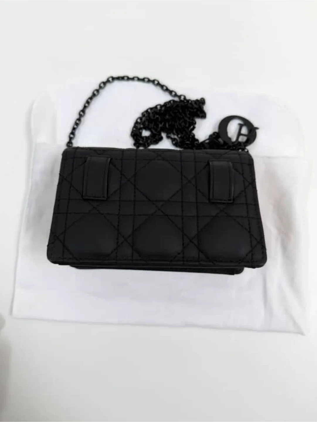 Dior Lady Dior Matte Black Chain Wallet image indicator(2)