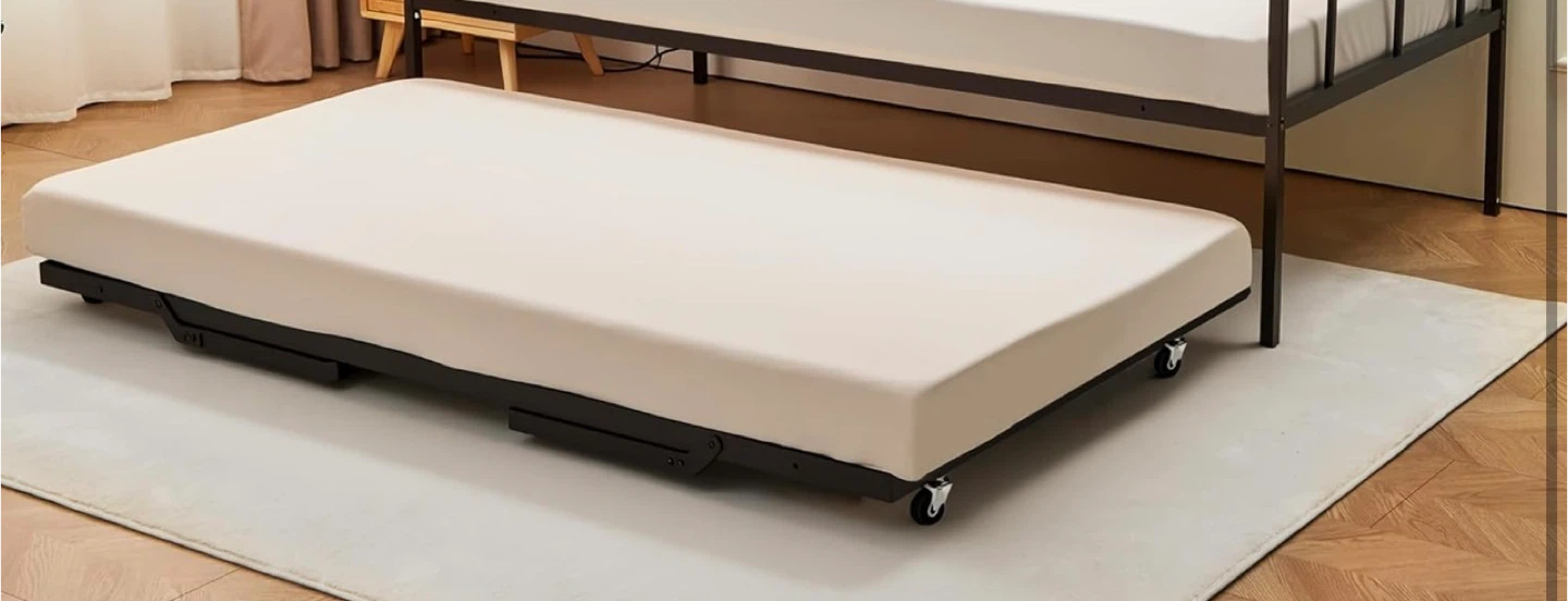 Twin Size Trundle Bed Frame - Black Metal - photo 2