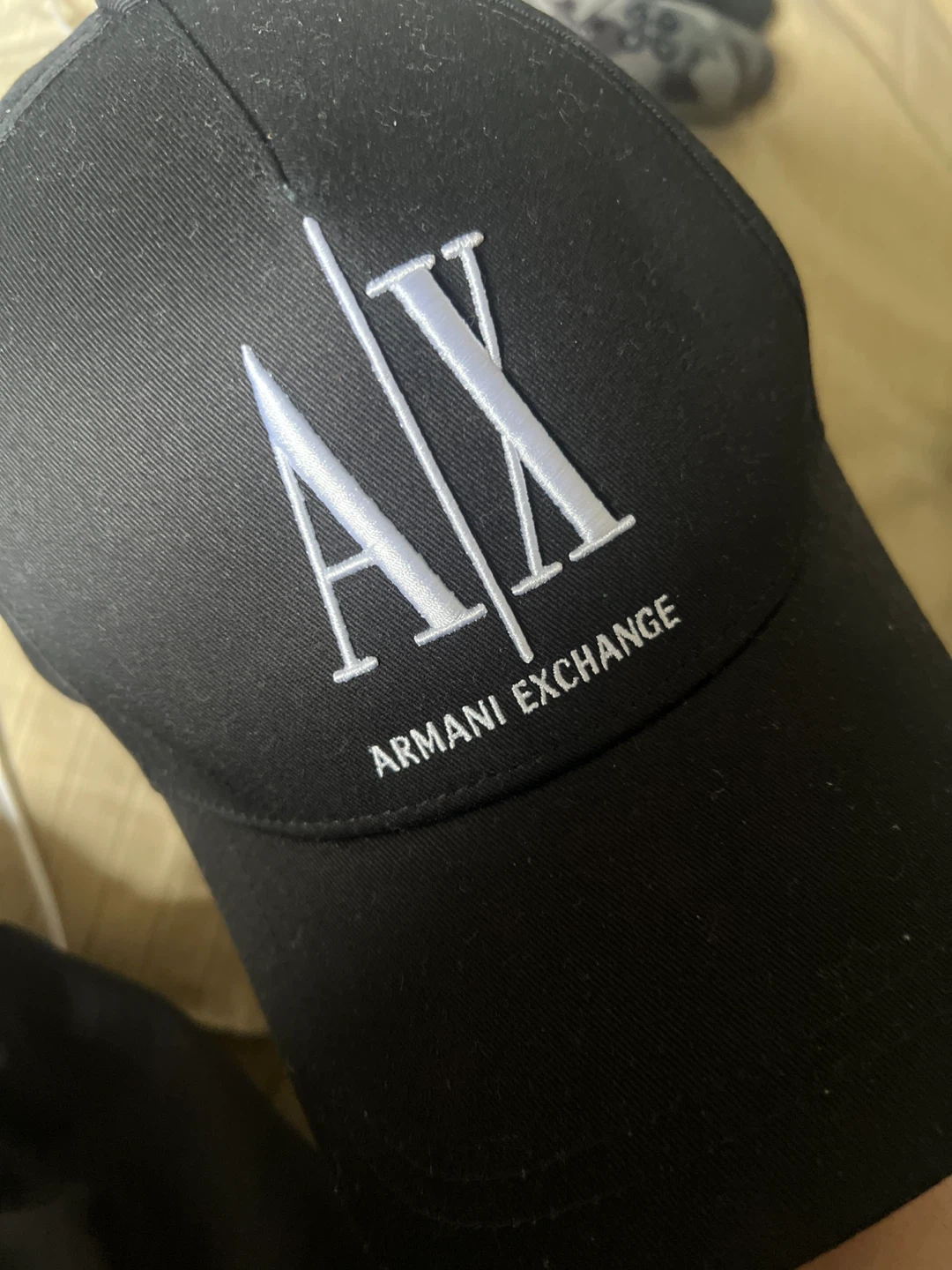Armani Exchange Black Baseball Cap