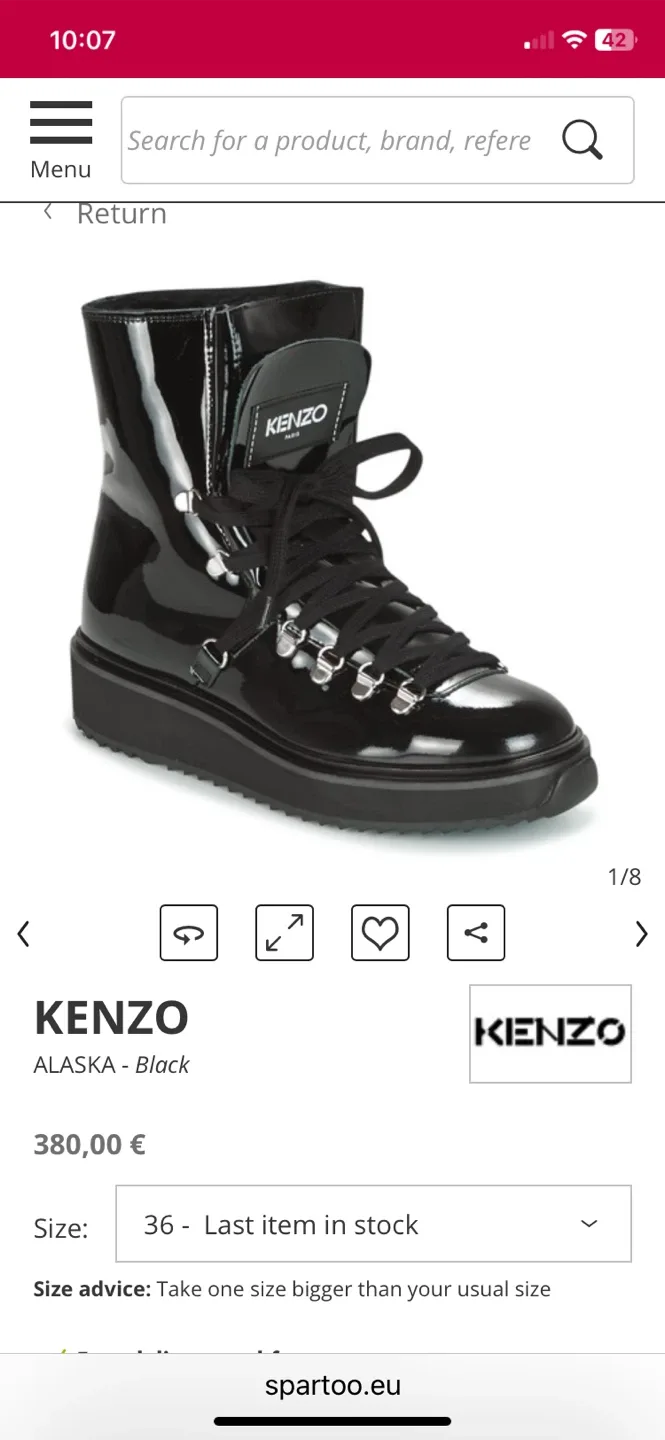BEST OFFER ACCEPTED KENZO PARIS SIZE  7  ALASKA BLACK BOOTS image indicator(3)