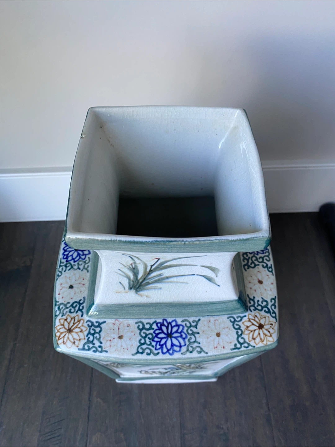 Chinese Square Shaped Vase Landscape 15” Tall - photo 5