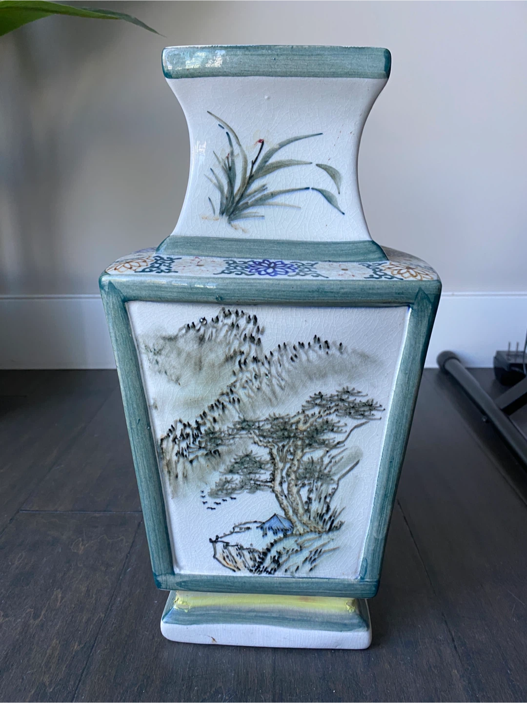 Chinese Square Shaped Vase Landscape 15” Tall - photo 3