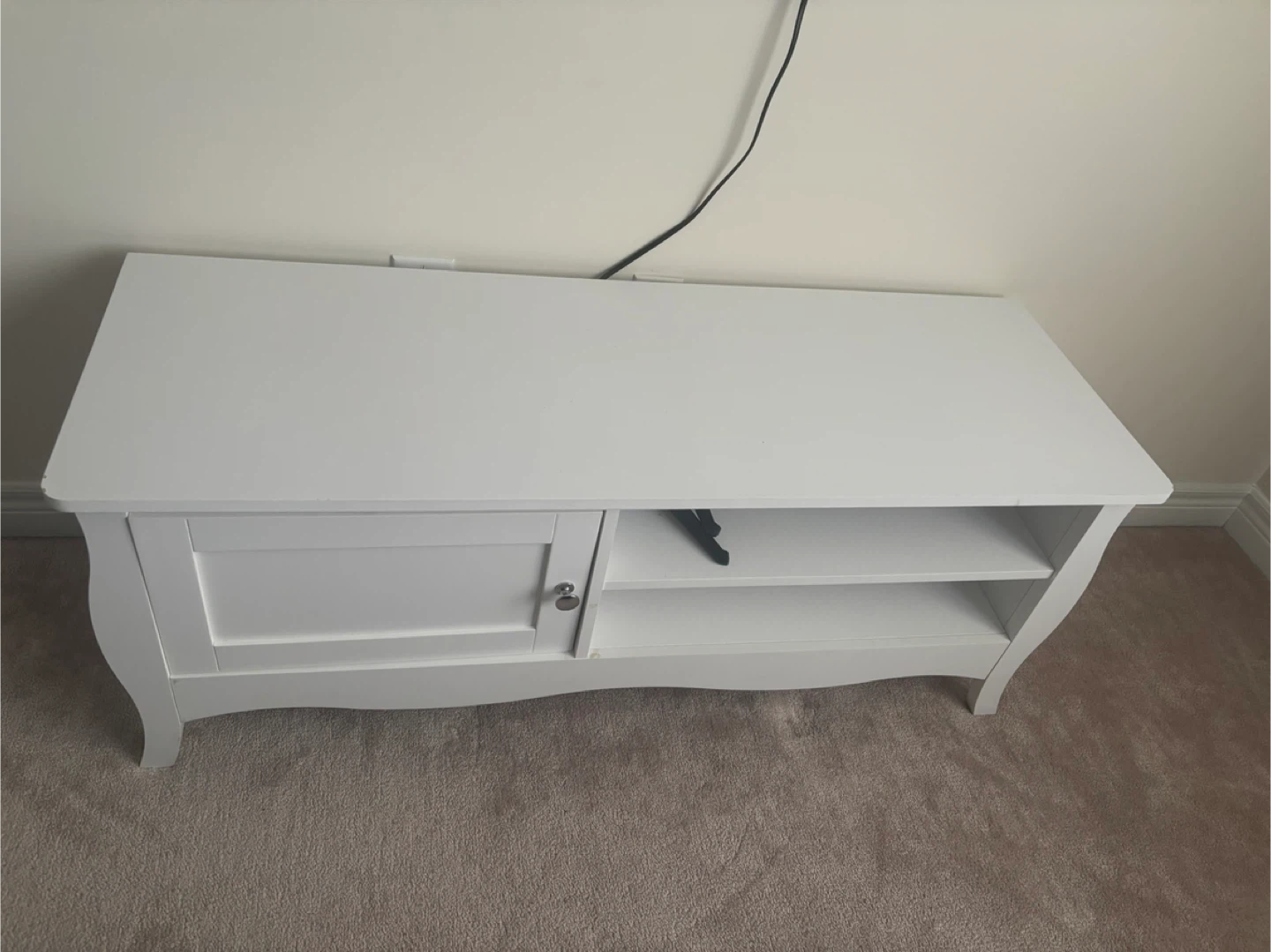 White TV Stand Console Table