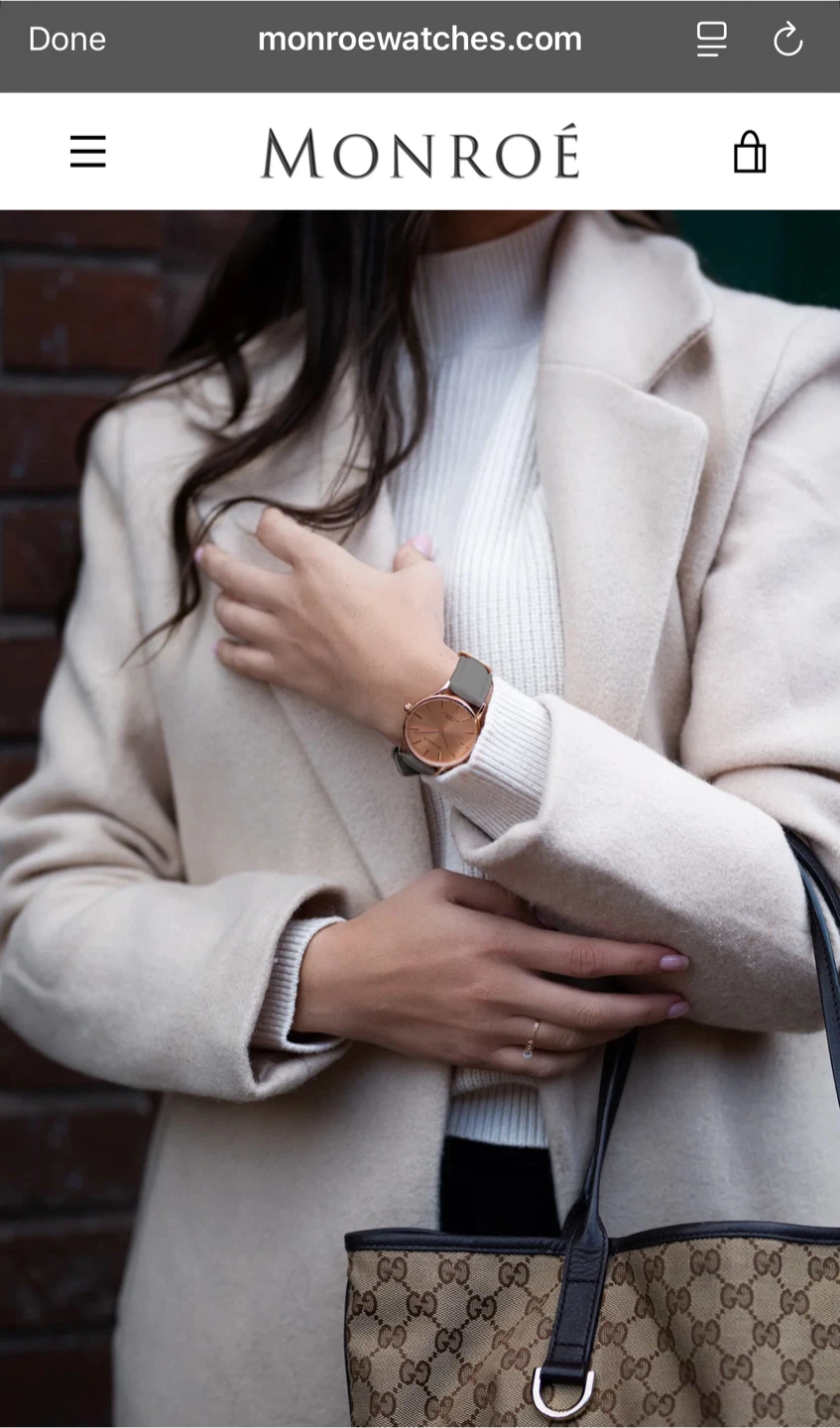 Monroe Solérose Charcoal Leather Watch