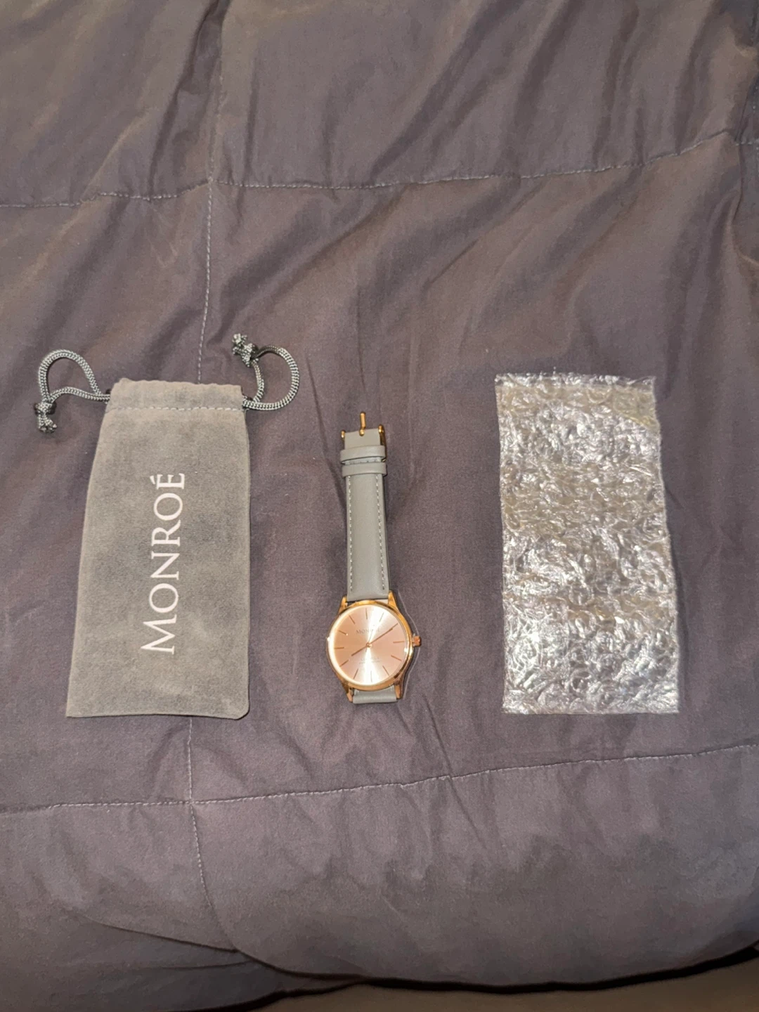 Monroe Solérose Charcoal Leather Watch - photo 4
