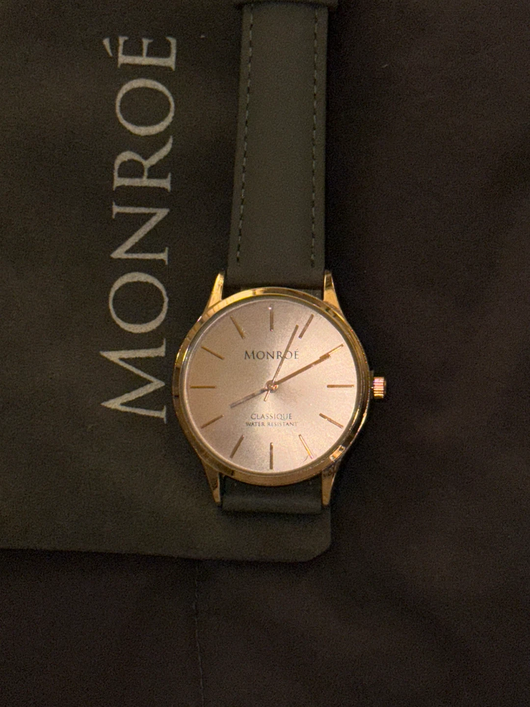 Monroe Solérose Charcoal Leather Watch - photo 3