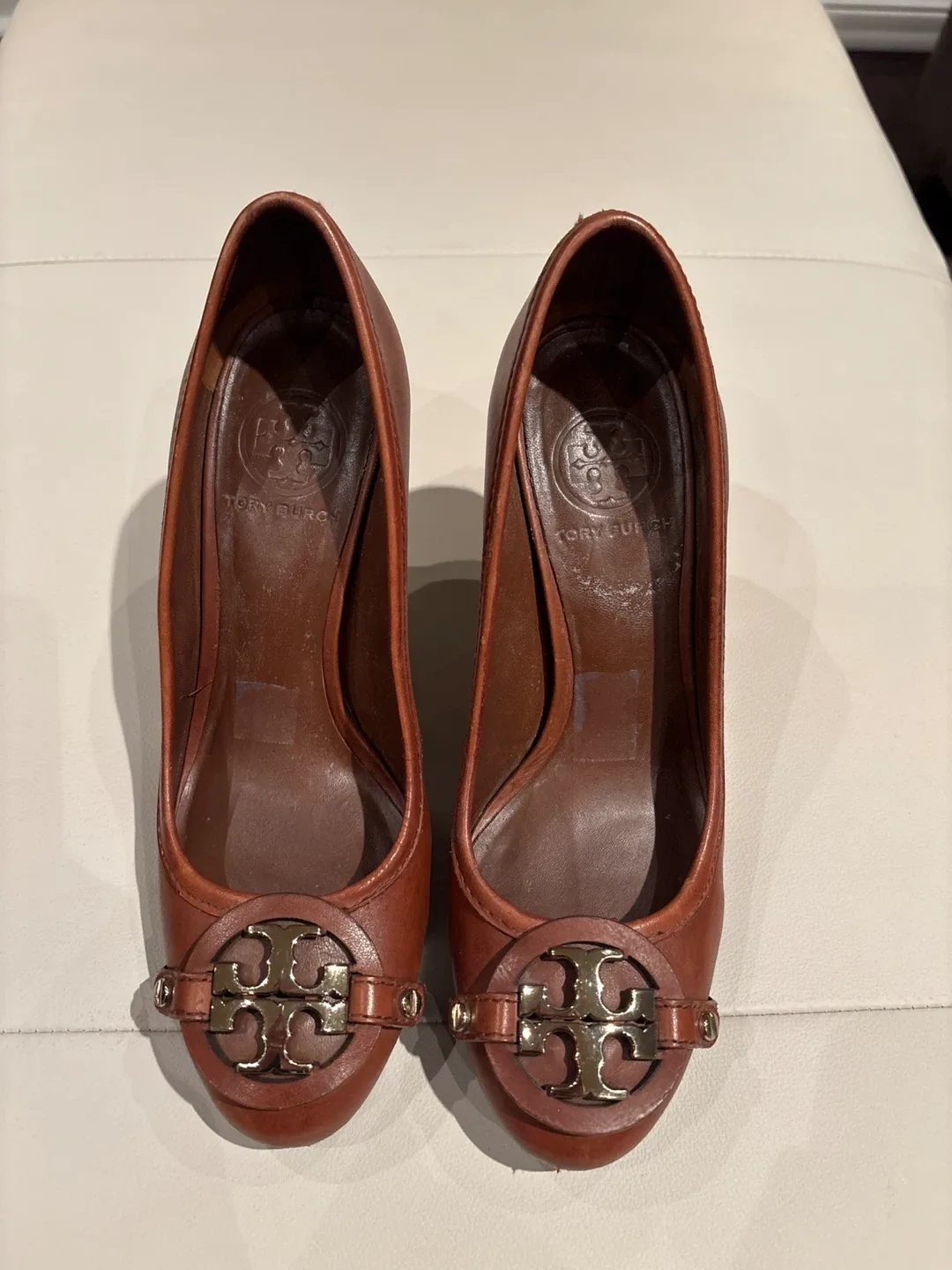 Tory Burch Brown Leather Heels thumbnail