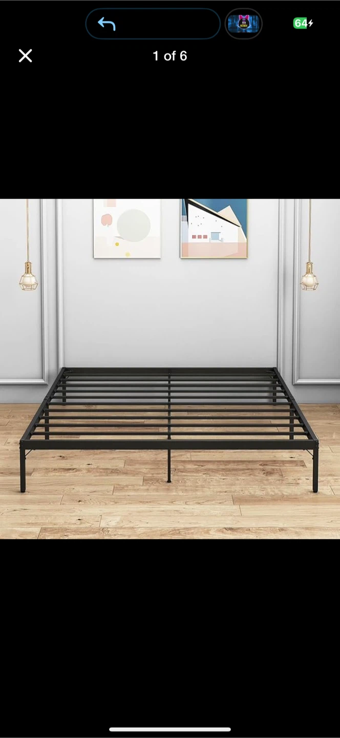 Queen Size Black Metal Bed Frame