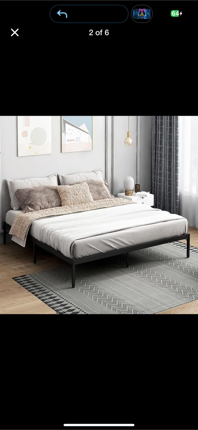 Queen Size Black Metal Bed Frame - photo 2
