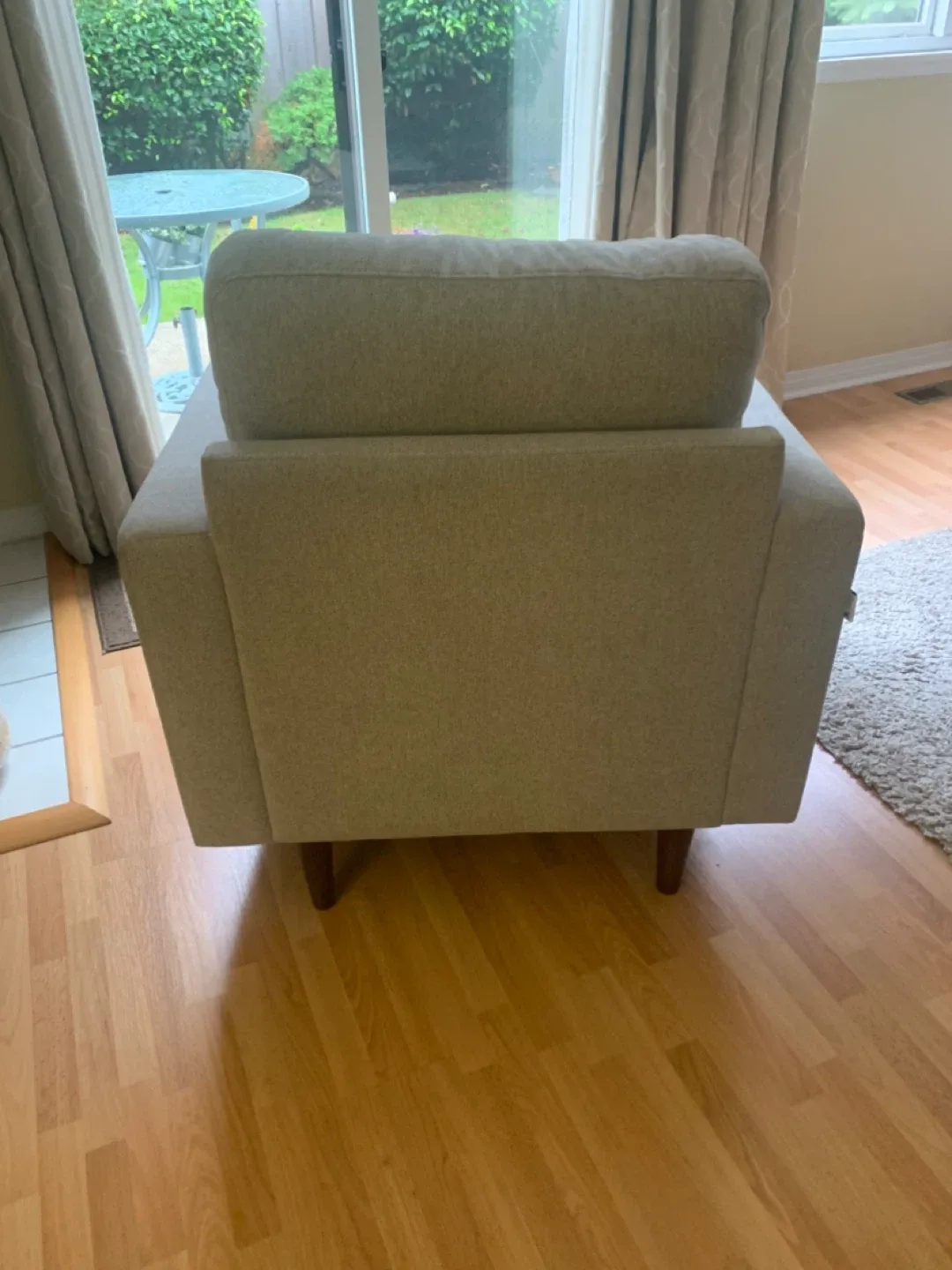 Grey Armchair with Wooden Legs image indicator(4)