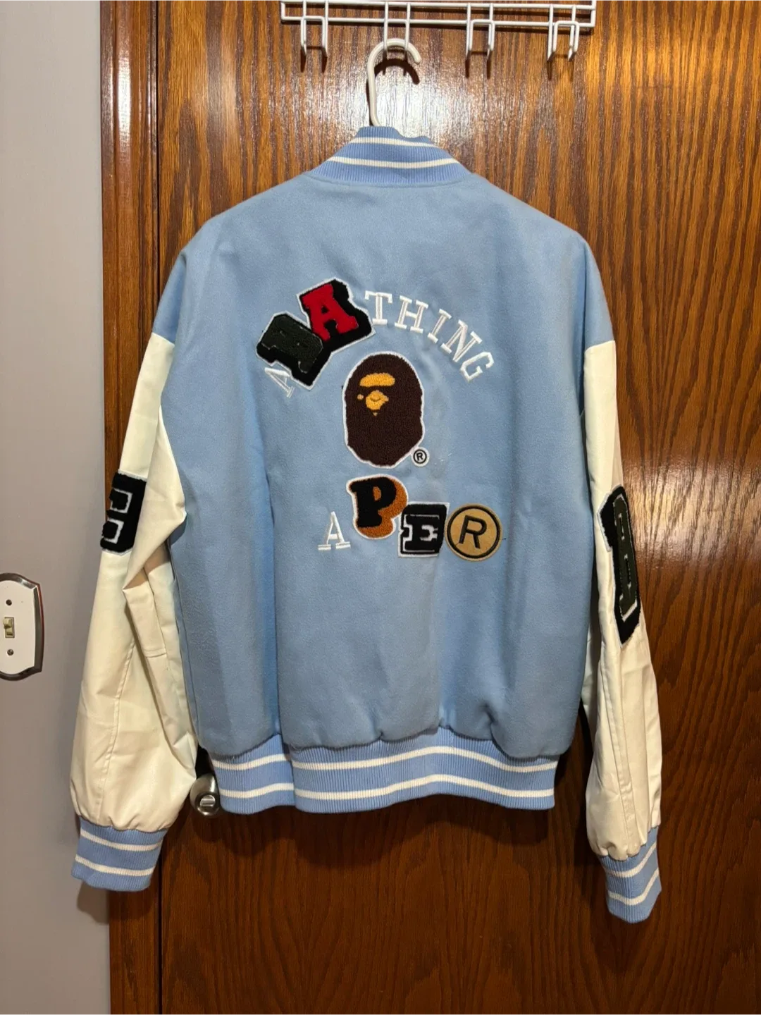Leather Wool ‘Bathing Ape’ Varsity Jacket image indicator(2)