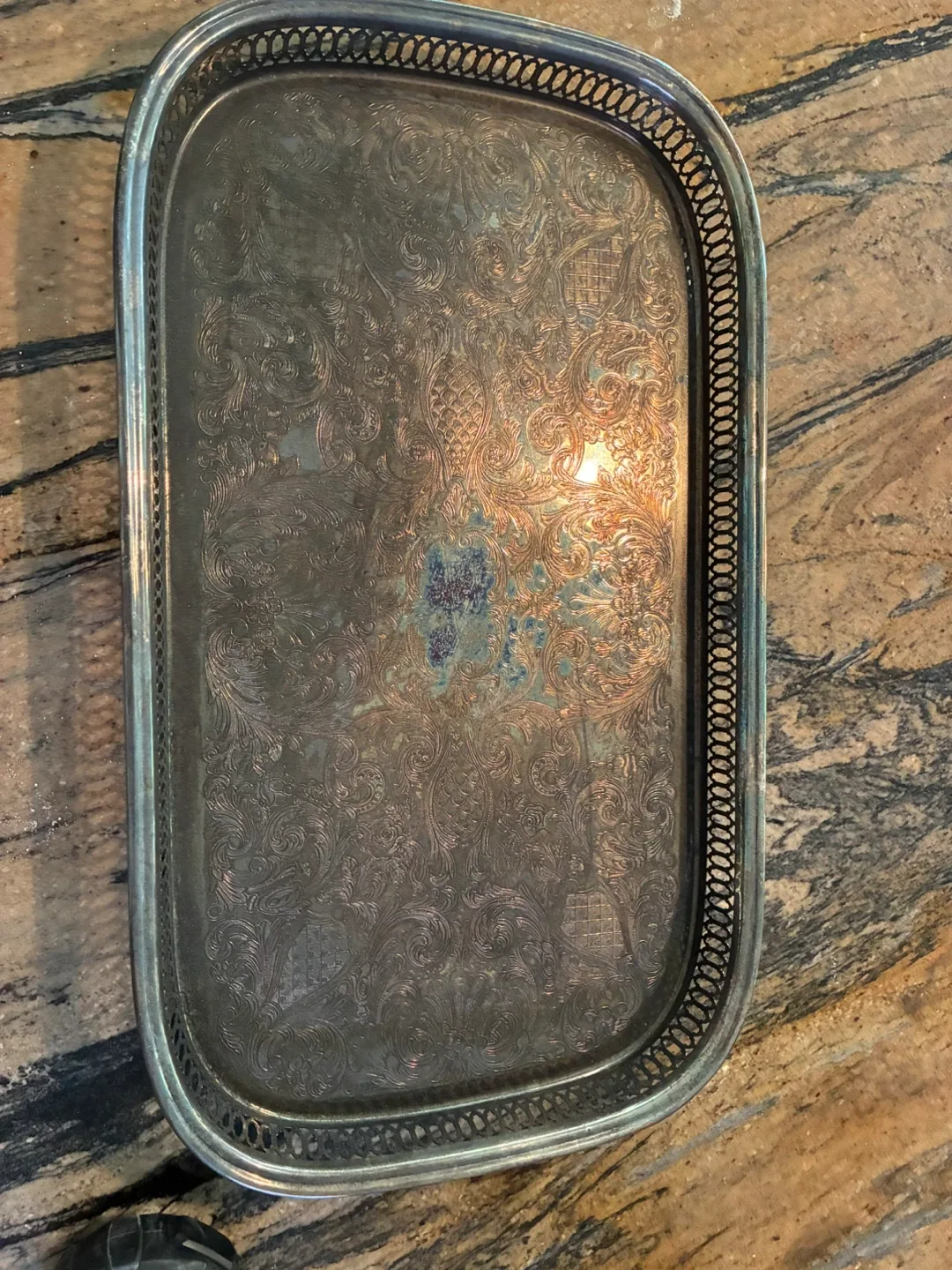 Vintage Silver Plated Serving Tray thumbnail