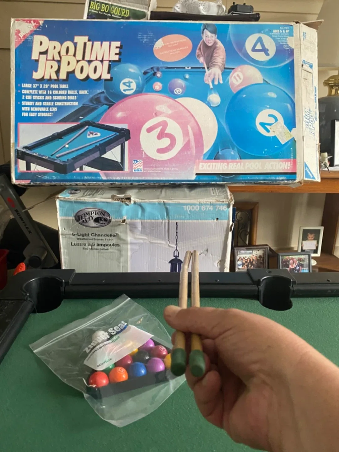 MINT CONDITION POOL TABLE 20” X 38” DETACHABLE LEGS image indicator(7)