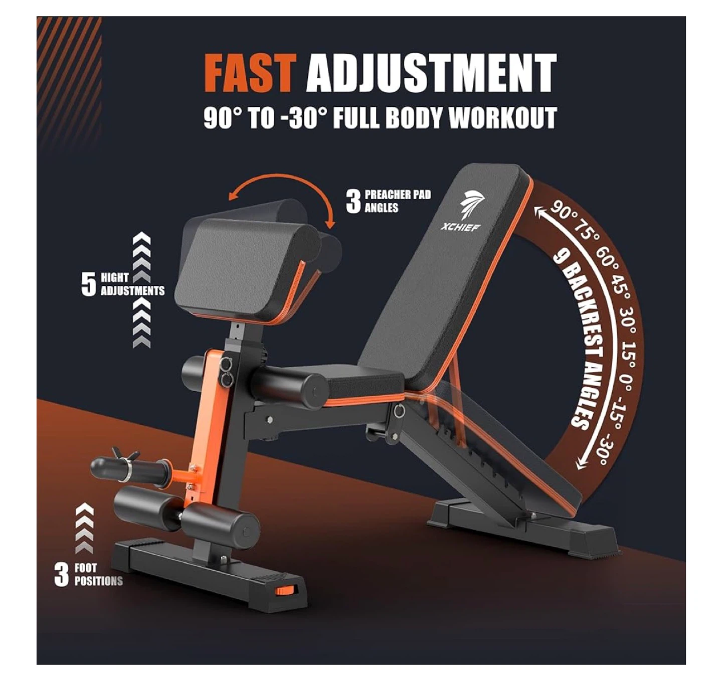 Xchief Adjustable Weight Bench - photo 3