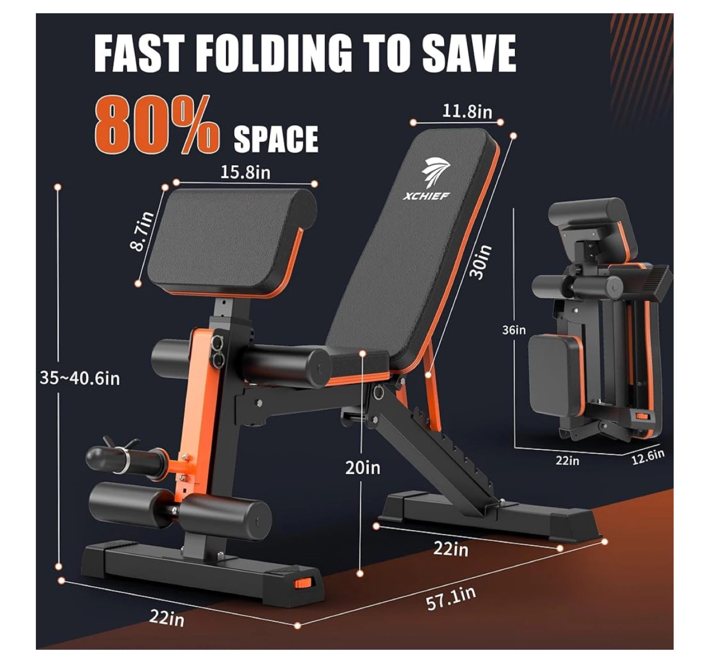 Xchief Adjustable Weight Bench - photo 4