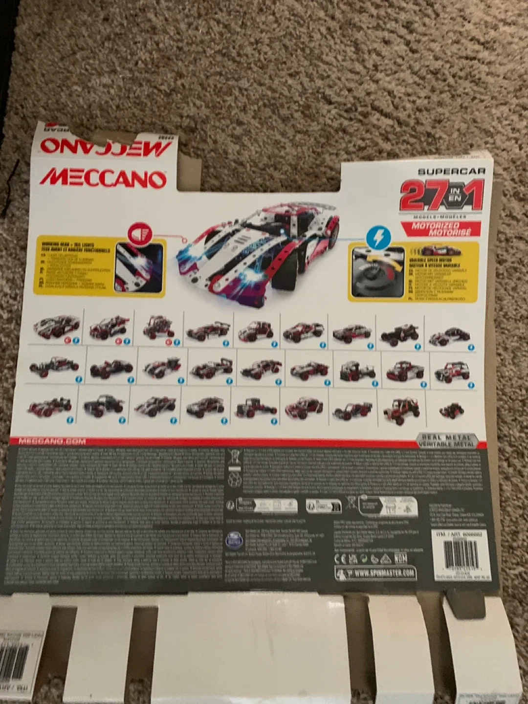 Meccano Motorised Supercar 22202 STEAM 10+ image indicator(3)