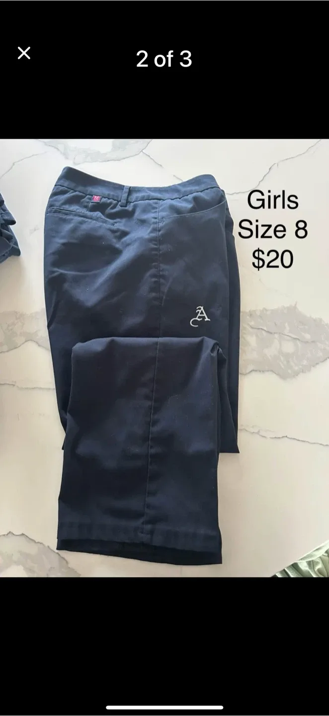 Girls Size 8 Navy Blue School Uniform Pants image indicator(2)