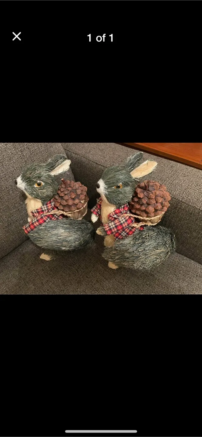 Rabbit Fall Decor with Pinecone thumbnail