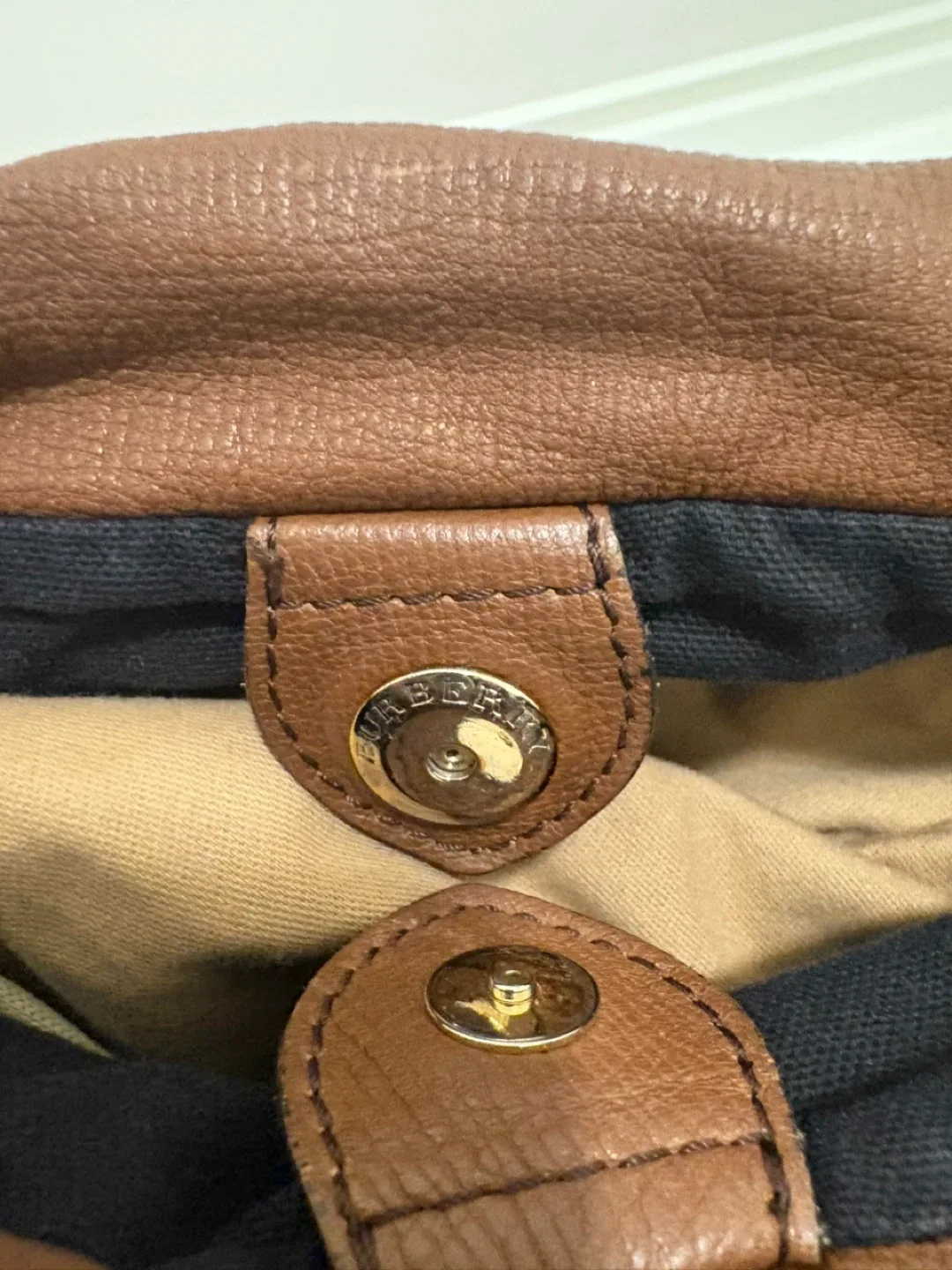 Burberry Brown Leather Drawstring Bucket Bag image indicator(6)