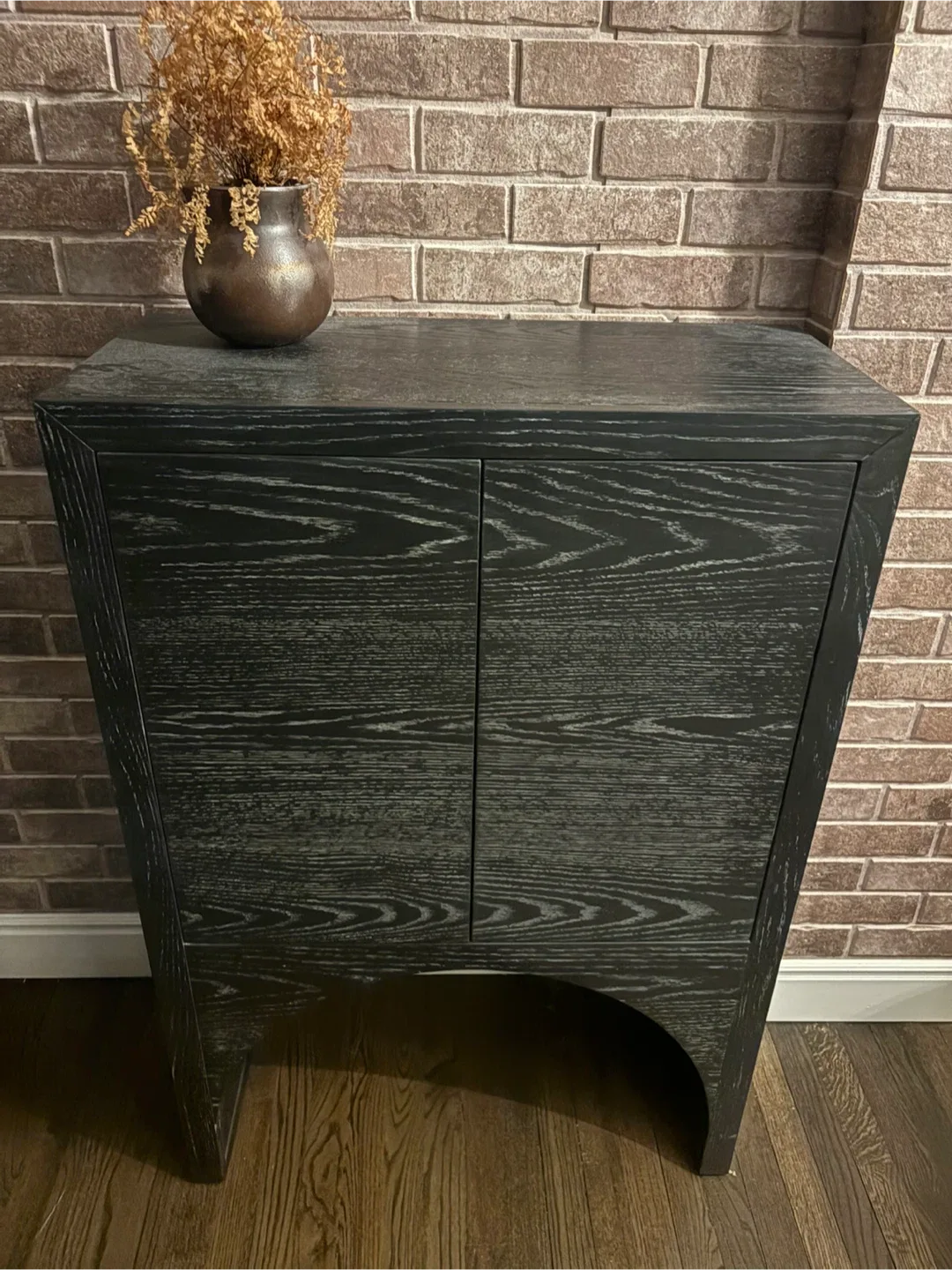 Black Wood Grain Cabinet from Crate and Barrel image indicator(2)