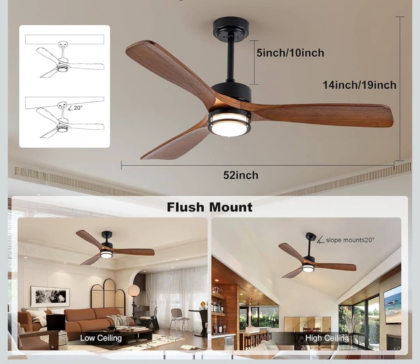 52-inch Ceiling Fan with Remote - photo 4