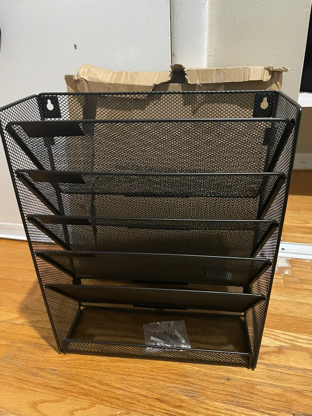 BRAND NEW Black Mesh File Organizer - Wall or Desk Mount thumbnail