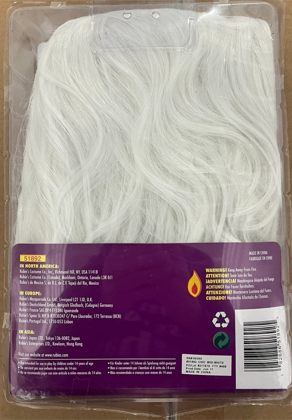 Rubie's Chic White Wig - New in Box! - photo 2