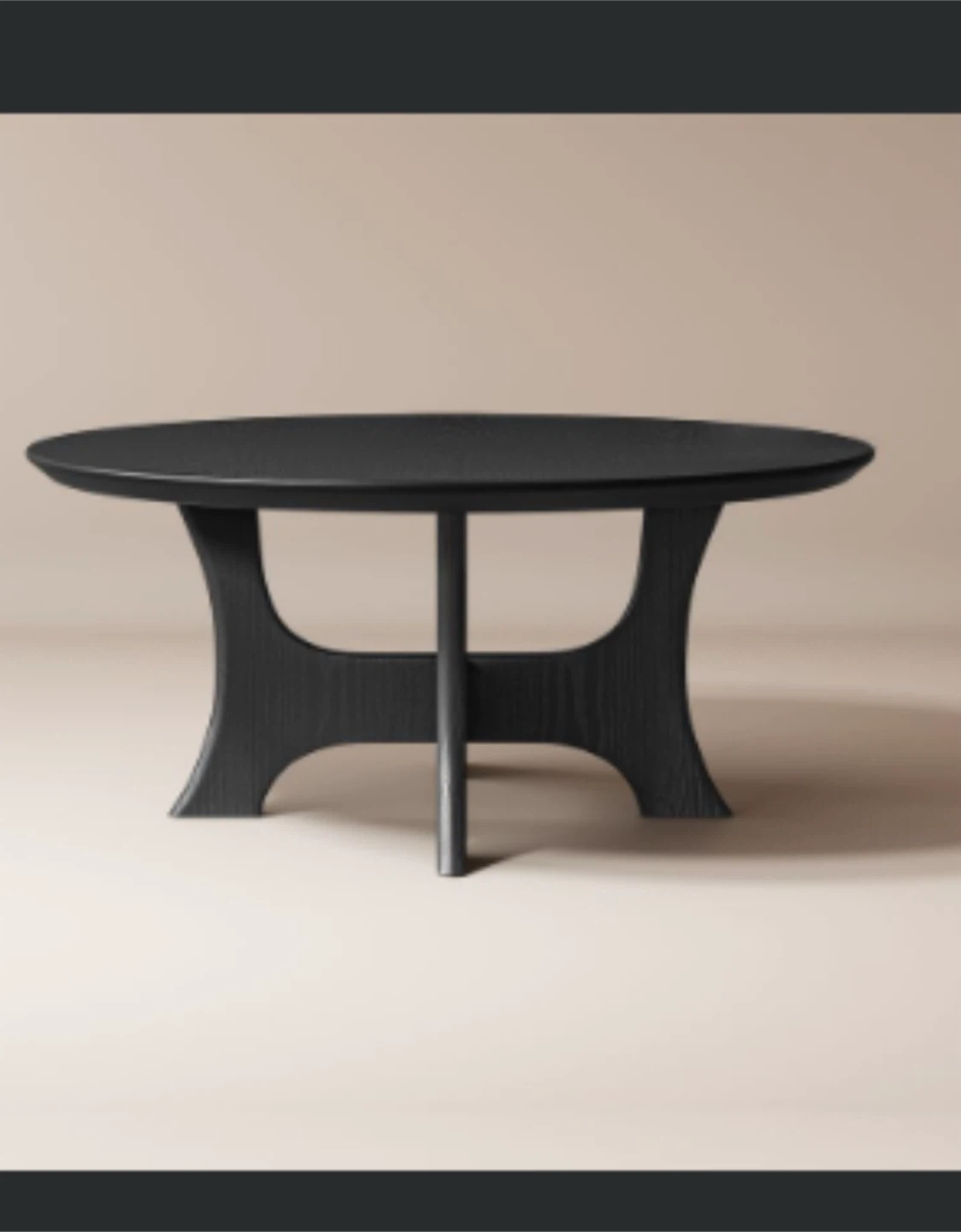 Black Round Wood Coffee Table