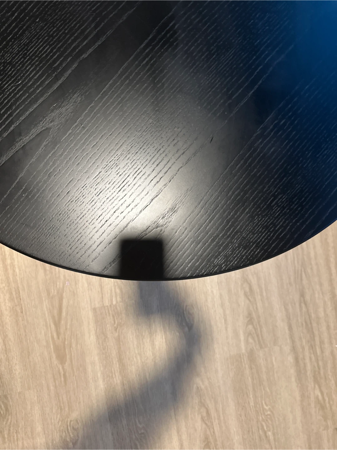 Black Round Wood Coffee Table - photo 2