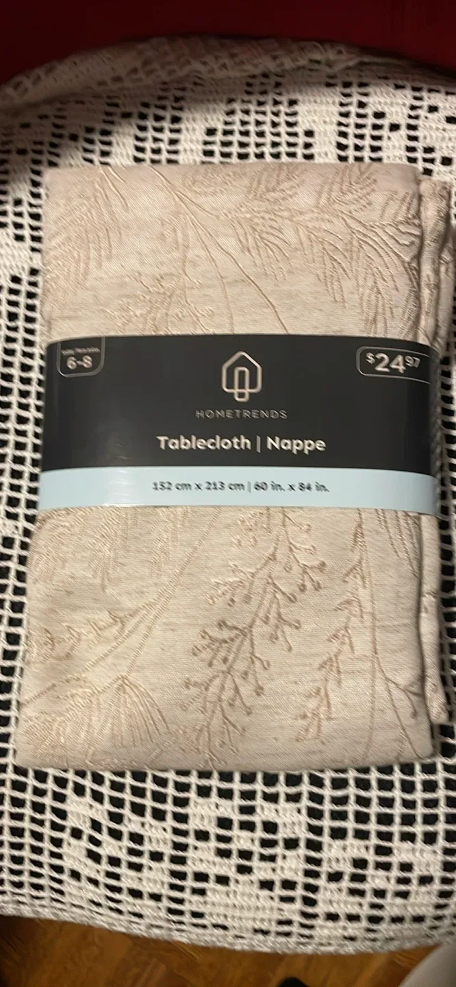 Hometrends Tablecloth - 60x84 Beige Floral New thumbnail