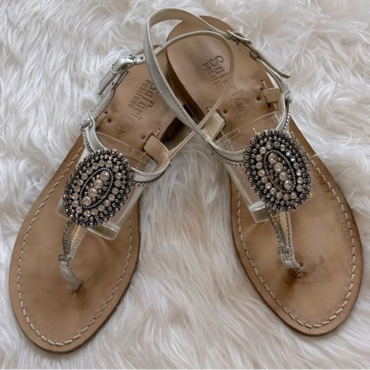 Safari Club Positano Genuine Italian Leather Sandals Size 8.5 thumbnail