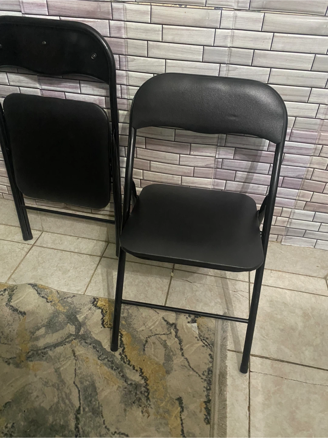 Set of 2 Black Folding Chairs
