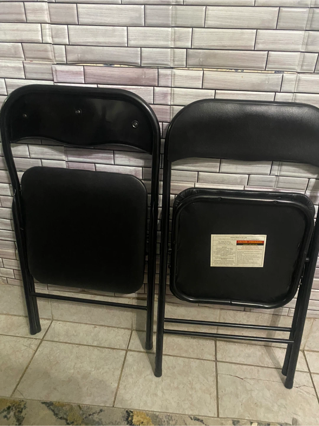 Set of 2 Black Folding Chairs - photo 2