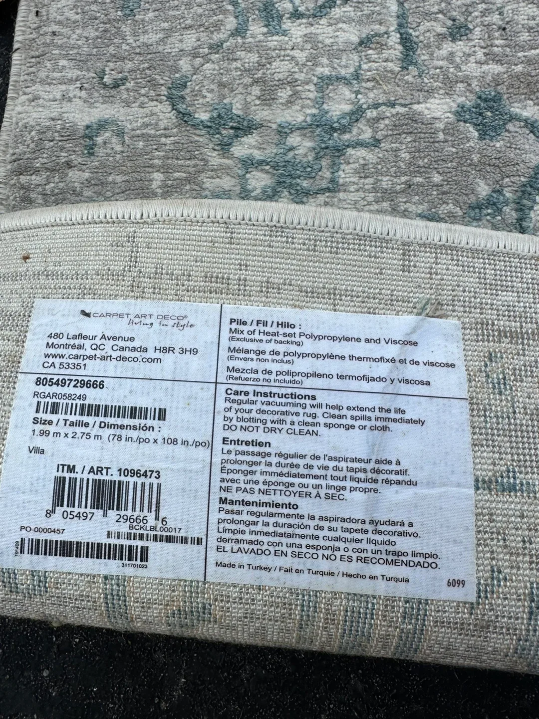 Carpet Art Deco Area Rug 78 in x 108 in image indicator(2)