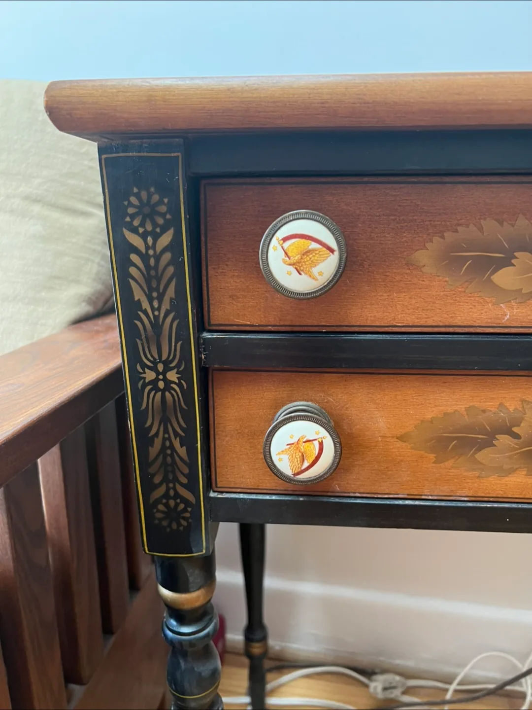 Wood Side Table with Two Drawers image indicator(4)