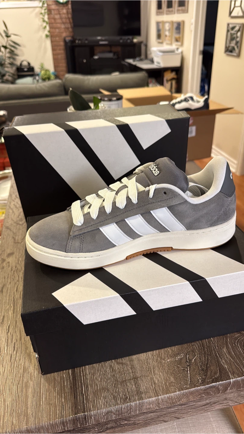 Adidas Grand Court Suede Shoes - Grey - photo 3