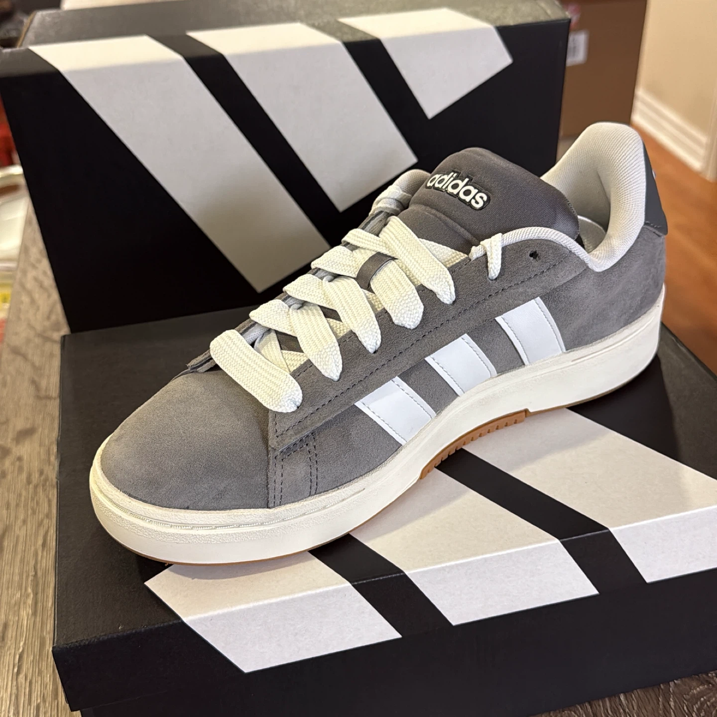 Adidas Grand Court Suede Shoes - Grey