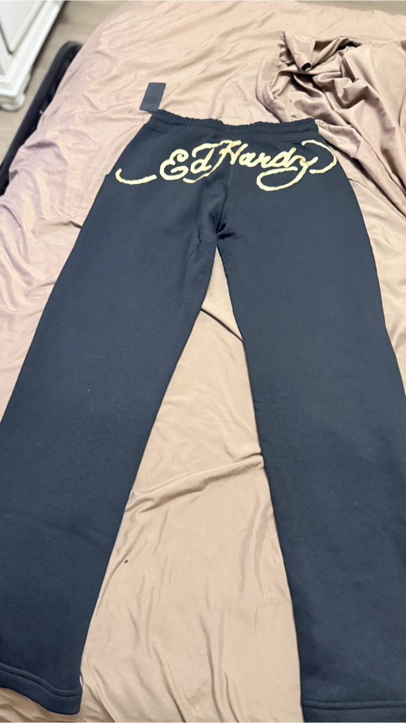 Ed Hardy Black Graphic Hoodie & Sweatpants Set - Size S - photo 4
